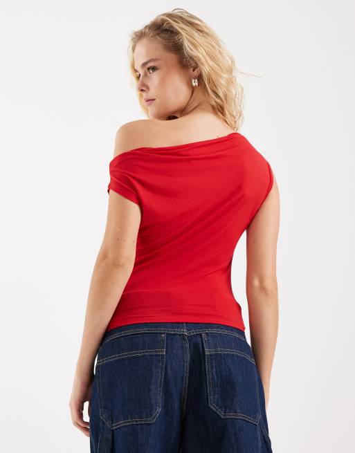 JJXX – Laura – Asymmetrisches, ärmelloses Oberteil in Rot, 4 von 4