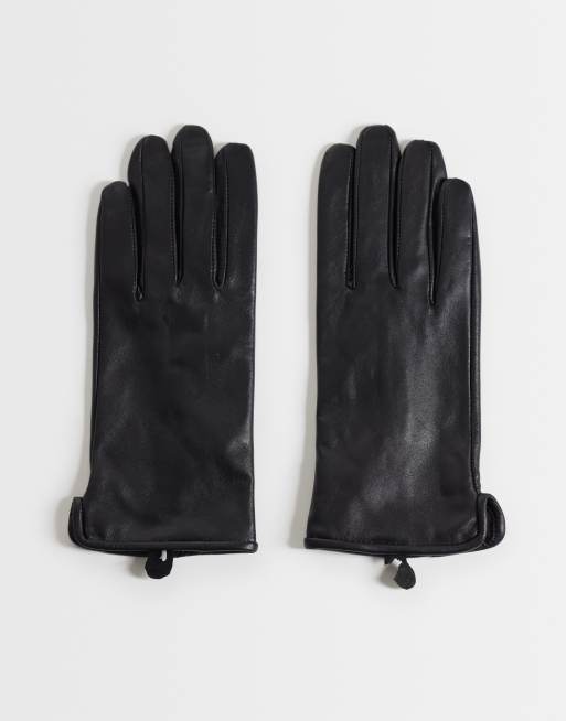 JJXX leather gloves in black, 2 of 3