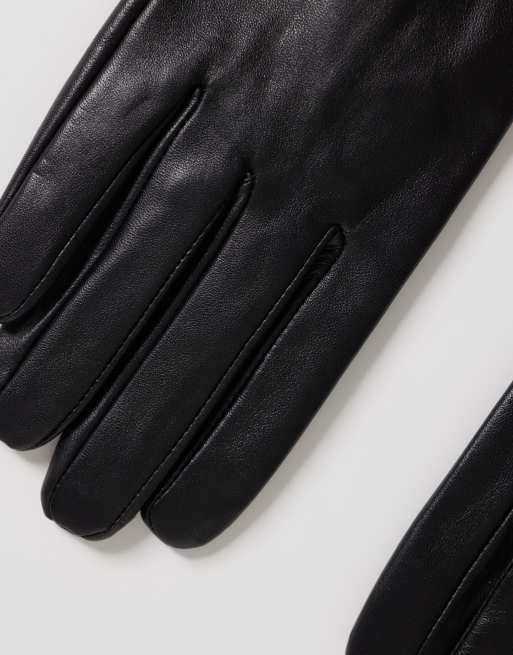 JJXX leather gloves in black, 3 of 3