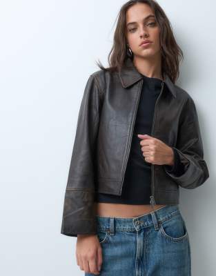 Jjxx Leather Jacket In Black