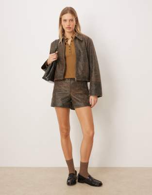 Jjxx Leather Jacket In Brown