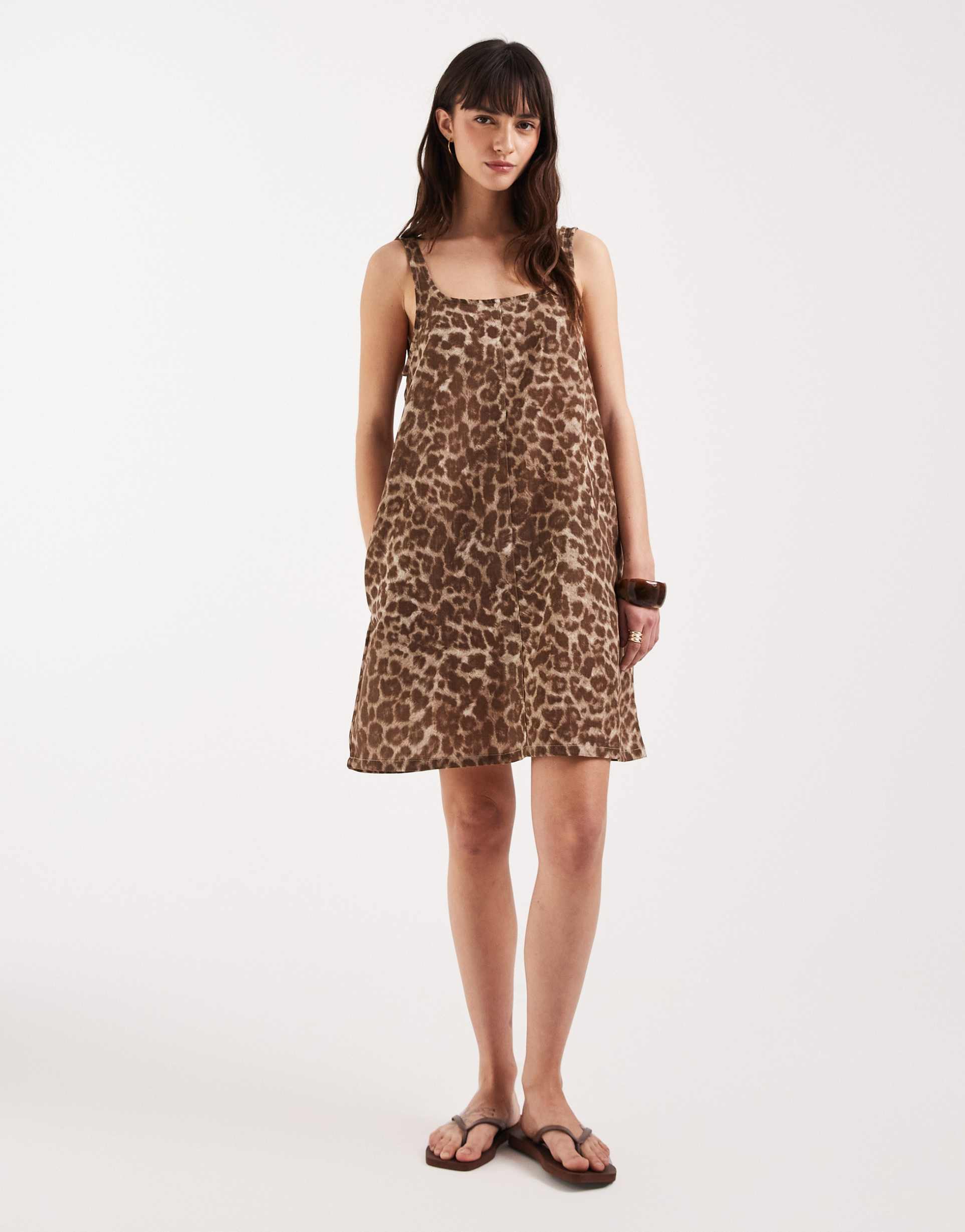 jjxx leopard mini dress in multi