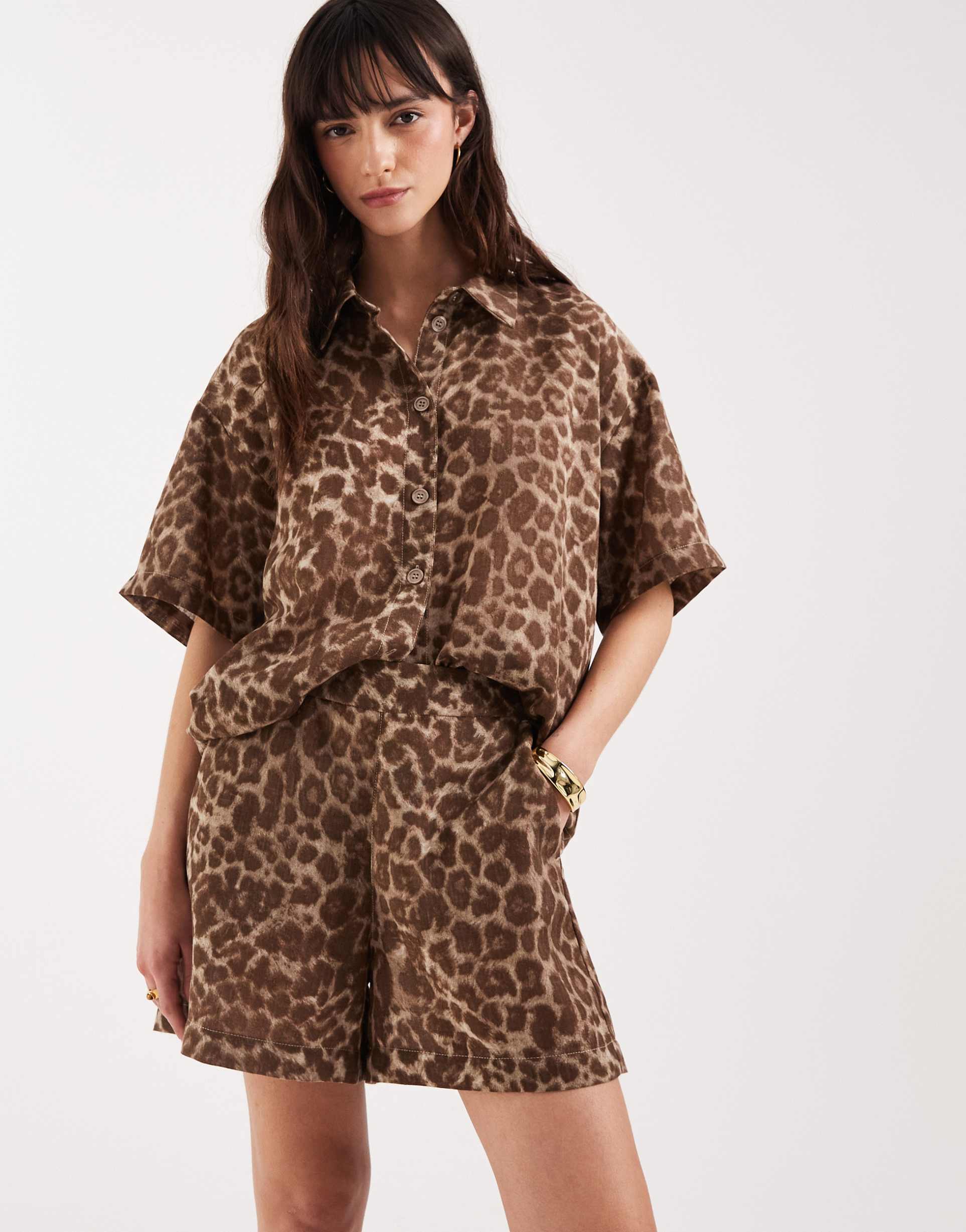 jjxx leopard shorts in multi - part of a set
