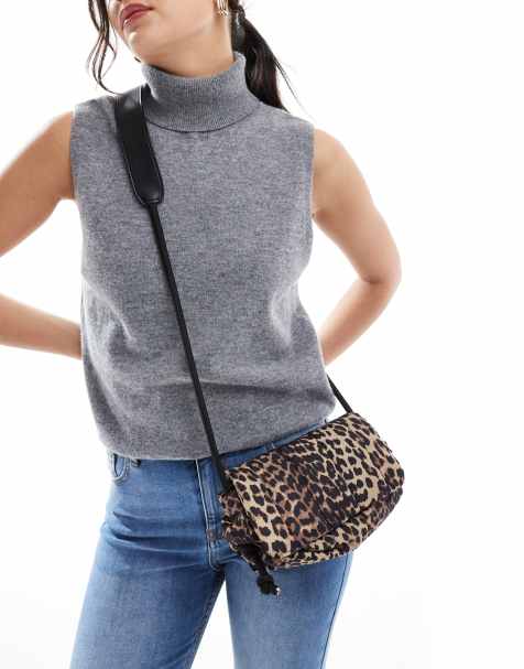 JJXX – Leopardmönstrad axelremsväska med vaddering - view 1