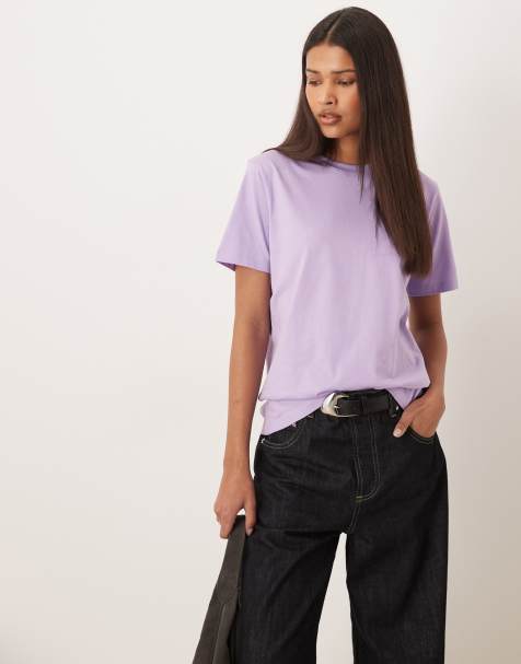 JJXX – Lila t-shirt med rund halsringning - view 1