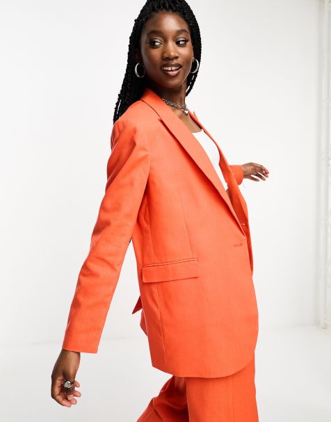 JJXX linen blazer in orange - part of a set - view 1