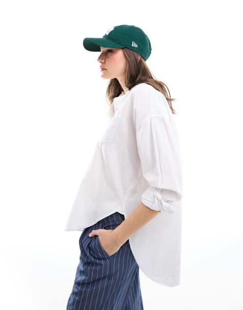 JJXX linen blend long sleeve shirt in white - view 1