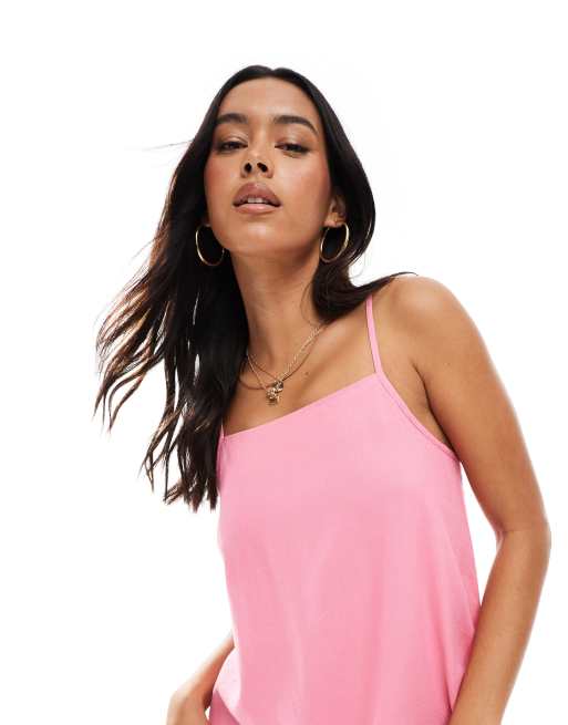 JJXX linen blend mini dress in pink