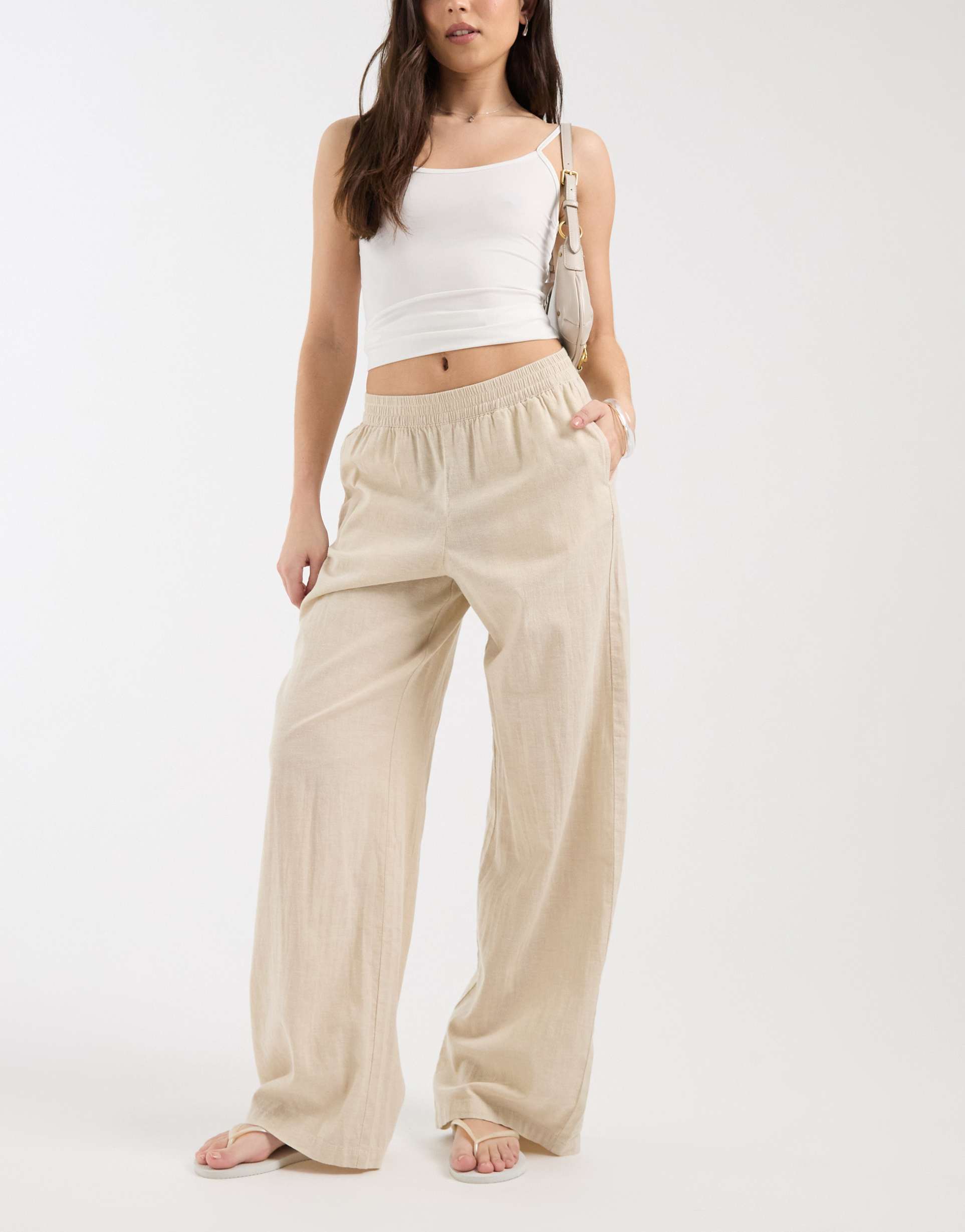 jjxx linen blend pants in beige