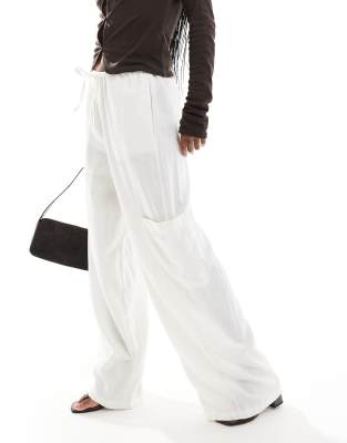 Jjxx Linen Blend Pants In White
