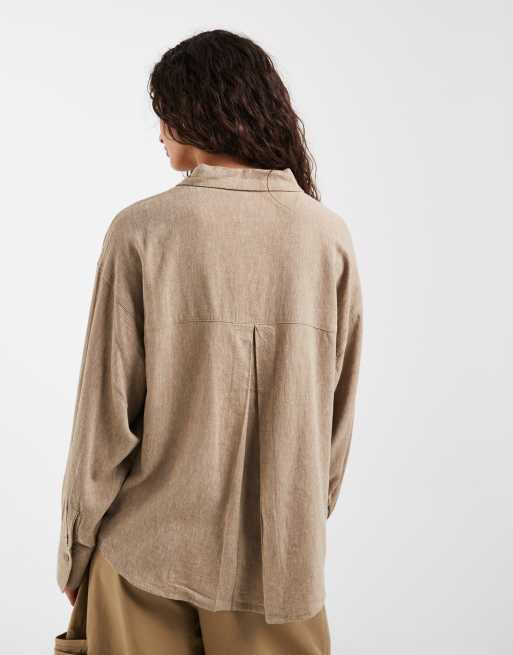 JJXX linen blend shirt in beige, 4 of 4