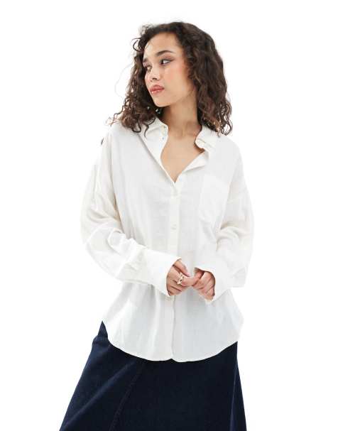 JJXX linen blend shirt in white - view 1