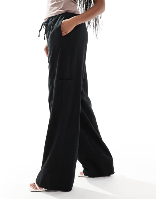 JJXX linen blend trousers in black, 4 of 5