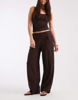 JJXX JJXX linen blend trousers in brown