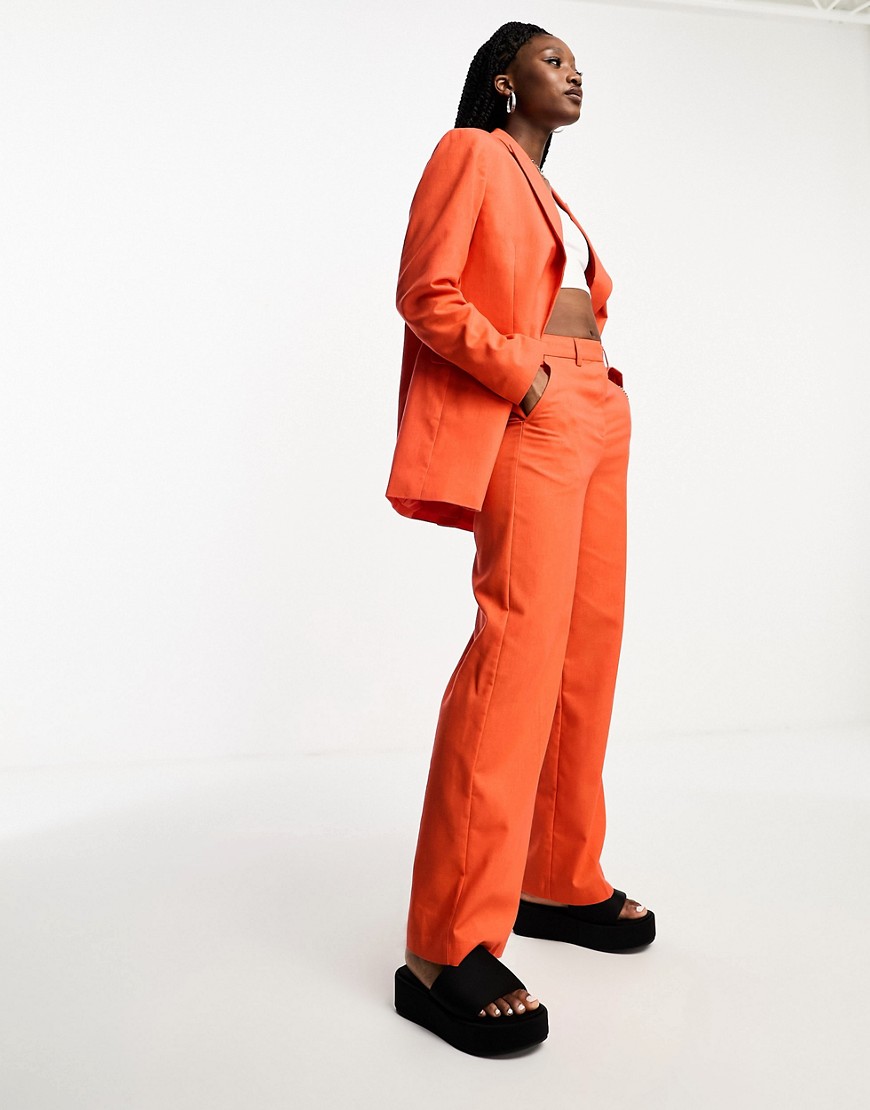 JJXX linen tailored trousers co-ord in orange