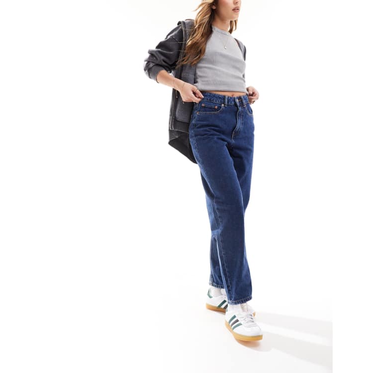 JJXX Lisbon mom jeans in dark blue wash | ASOS