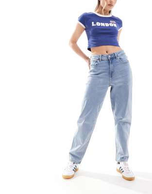 JJXX JJXX Lisbon mom jeans in light blue wash