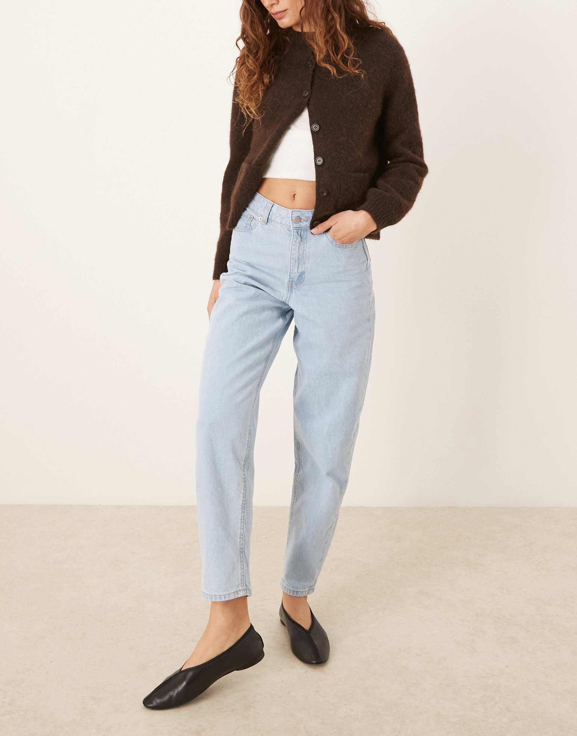 jjxx lisbon mom jeans in light blue
