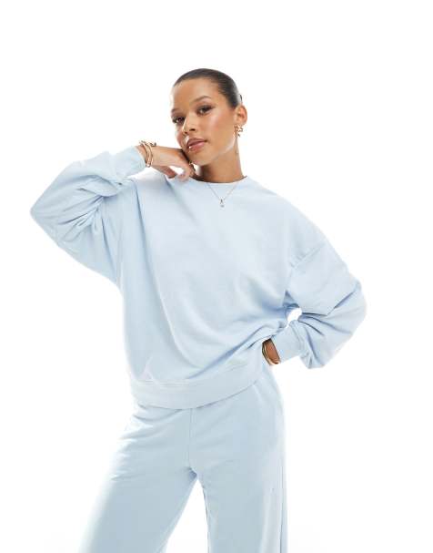 JJXX – Ljusblå sweatshirt med boxig passform, del av set - view 1
