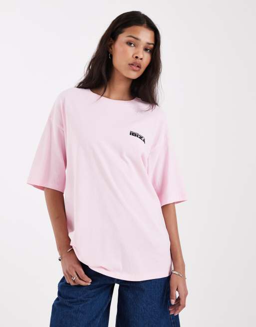 JJXX – Ljusrosa t-shirt i oversize med Ibiza-tryck, 4 av 4