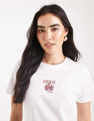 Jjxx Lock It Graphic T-shirt In White