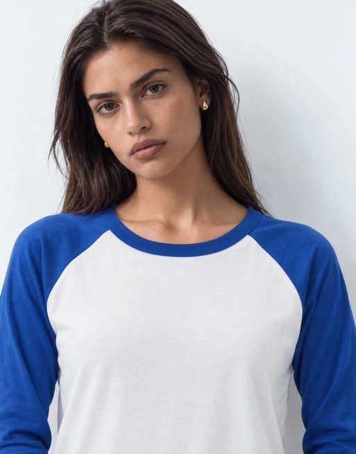 JJXX long sleeve raglan tshirt in blue, 10 of 10