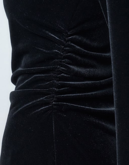 JJXX long sleeve velvet dress in black, 5 of 5