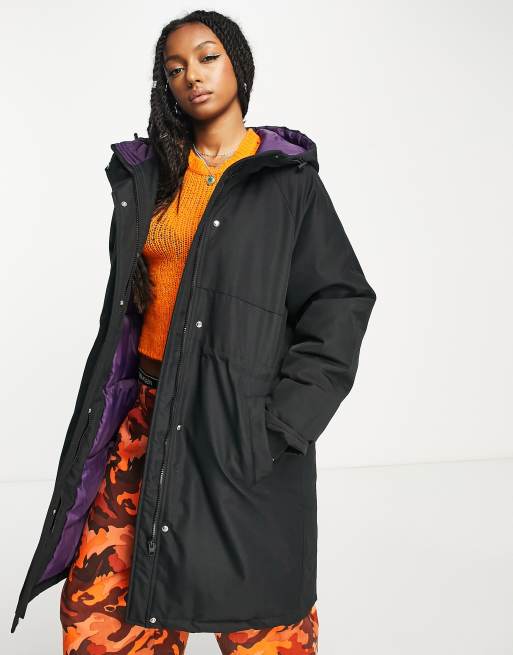 Black coat with orange 2024 inside