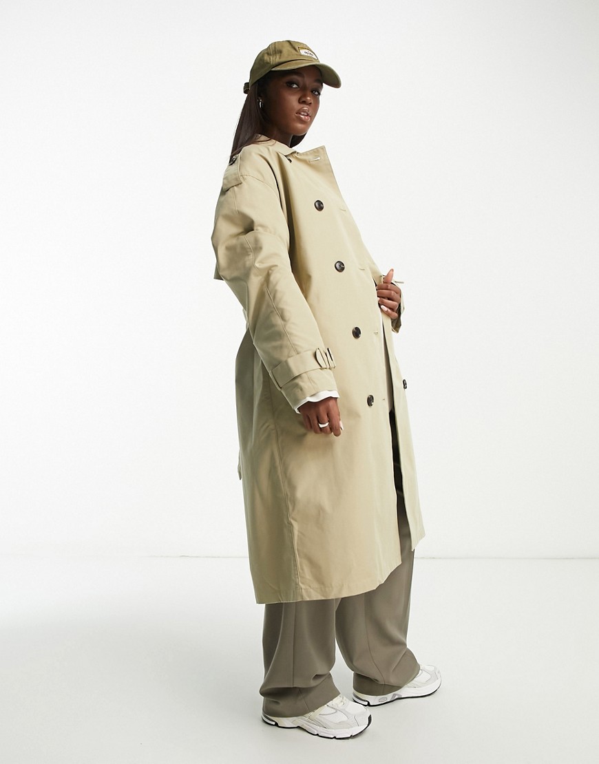 JJXX longline trench coat in beige-Neutral
