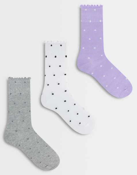 JJXX - Lot de 3 paires de chaussettes à pois - Violet mélangé - view 1