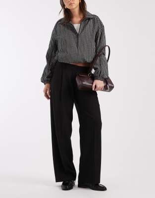 Jjxx Low Rise Wide Leg Pants In Black