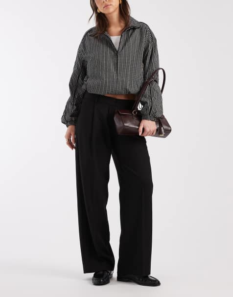 JJXX low rise wide leg trousers in black - view 1
