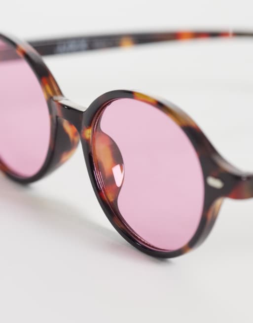 JJXX - Lunettes de soleil à monture ovale fine - Écaille de tortue, 2 de 3