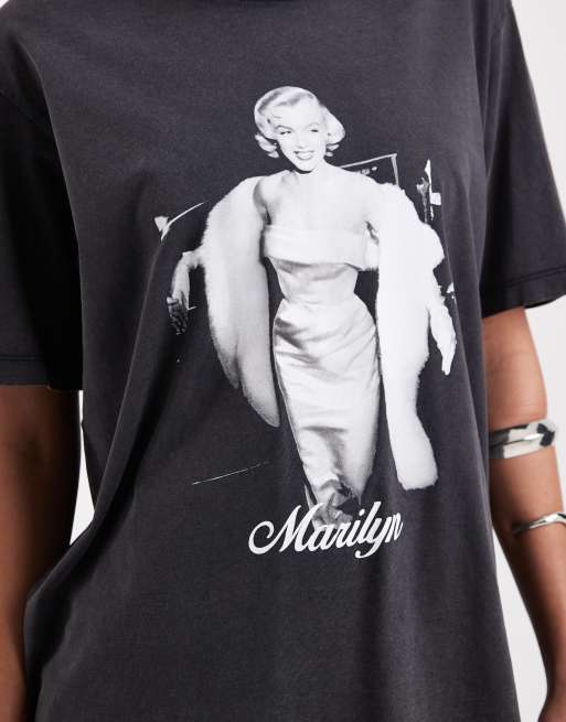 JJXX marilyn oversized T-shirt in washed black, 3 of 4