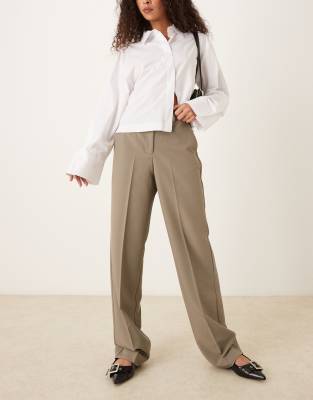 JJXX - Mary - Elegante Hose in Pilzbraun mit hohem Bund-Grau