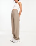 [JJXX] JJXX Mary high waisted tailored pants in mushroom-Grey W27 L34 Mushroom