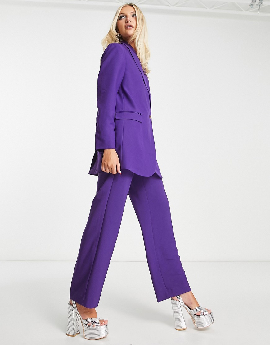 JJXX Mary high waisted tailored pants in purple - part of a set