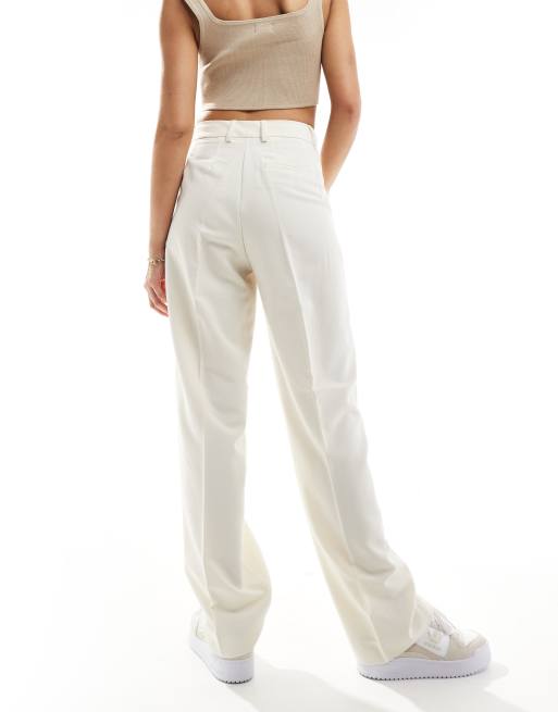 JJXX Mary high waisted tailored pants in white , 2 of 5