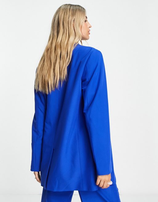 JJXX Mary oversized blazer co-ord in bright blue