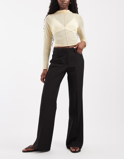 JJXX - Mary - Pantaloni a zampa sartoriali neri | ASOS