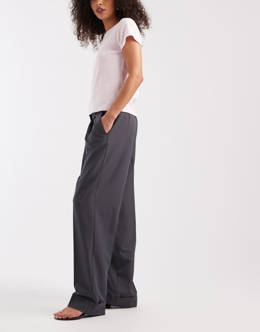 JJXX - Mary - Pantaloni sartoriali grigi a vita alta , 2 di 5