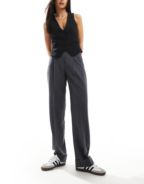 JJXX Mary high waisted tailored trouser in grey 
