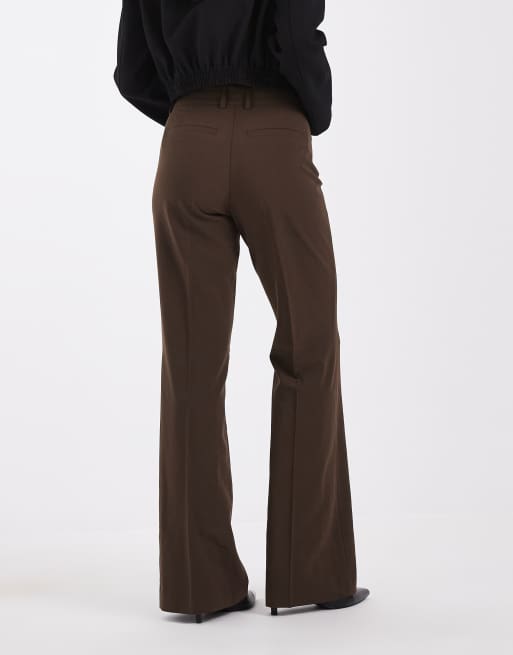 JJXX Mary tailored flared trouser in brown, 4 of 5