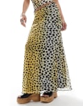 [JJXX] JJXX mesh maxi skirt in dalmatian print (part of a set)-Multi 8 Lemon Meringue