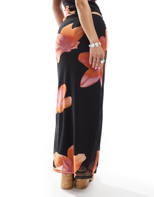 JJXX mesh maxi skirt with flower print - part of a set, 3 of 5