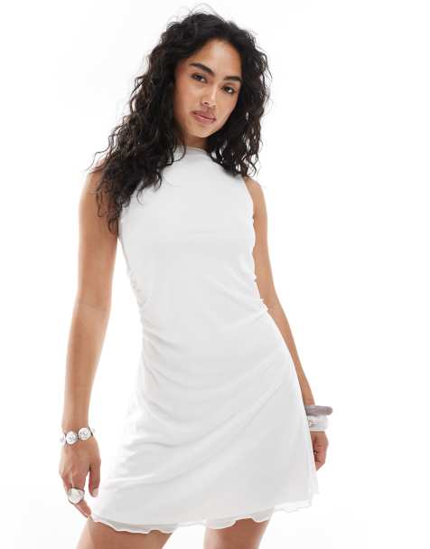 JJXX - Mesh mini jurk in wit - view 1