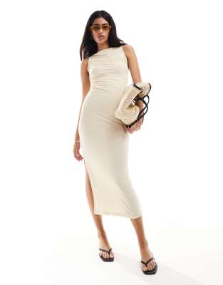 JJXX mesh sleeveless maxi dress in buttermilk-White