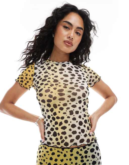 JJXX mesh t-shirt in dalmatian print - part of a set