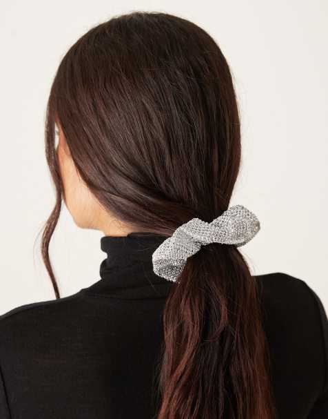 JJXX metallic scrunchie in silver - view 1