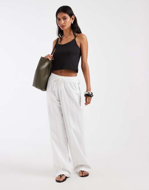 JJXX micro strappy top in black, 2 of 4